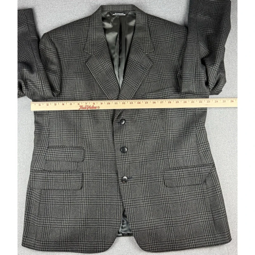 J.G. Hook 44S Gray Glen Plaid Sport Coat Blazer 100% Worsted Wool USA